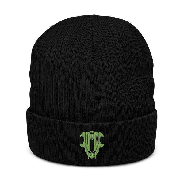 Overt Enemy "Green Chieftain" Ribbed knit beanie