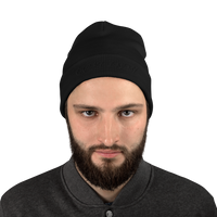 Embroidered Beanie - Black Logo on Black