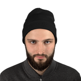 Embroidered Beanie - Black Logo on Black