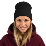 Embroidered Beanie - Black Logo on Black