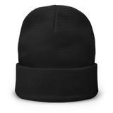 Embroidered Beanie - Black Logo on Black